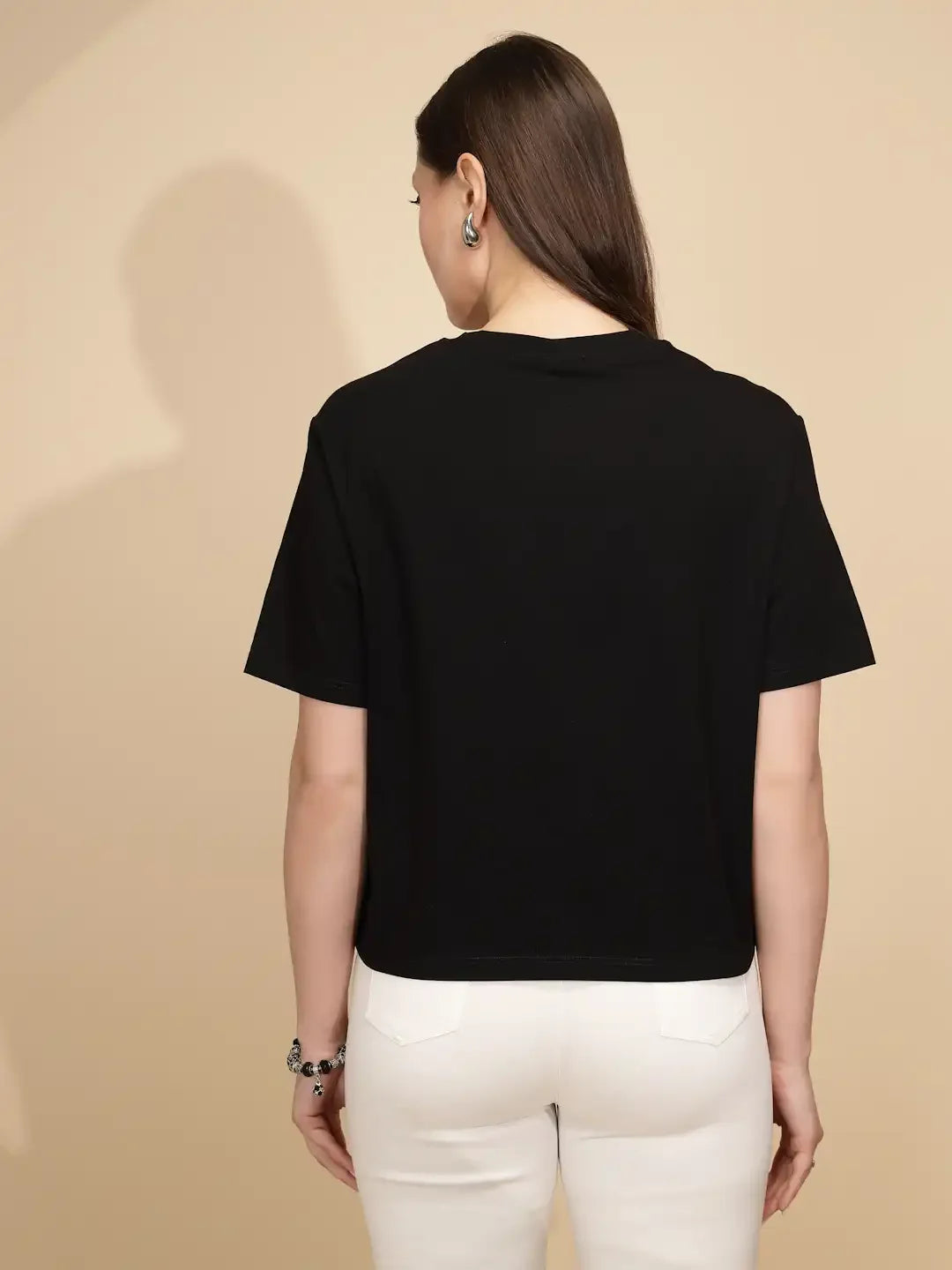 Black Regular Fit Cotton Top - Global Republic