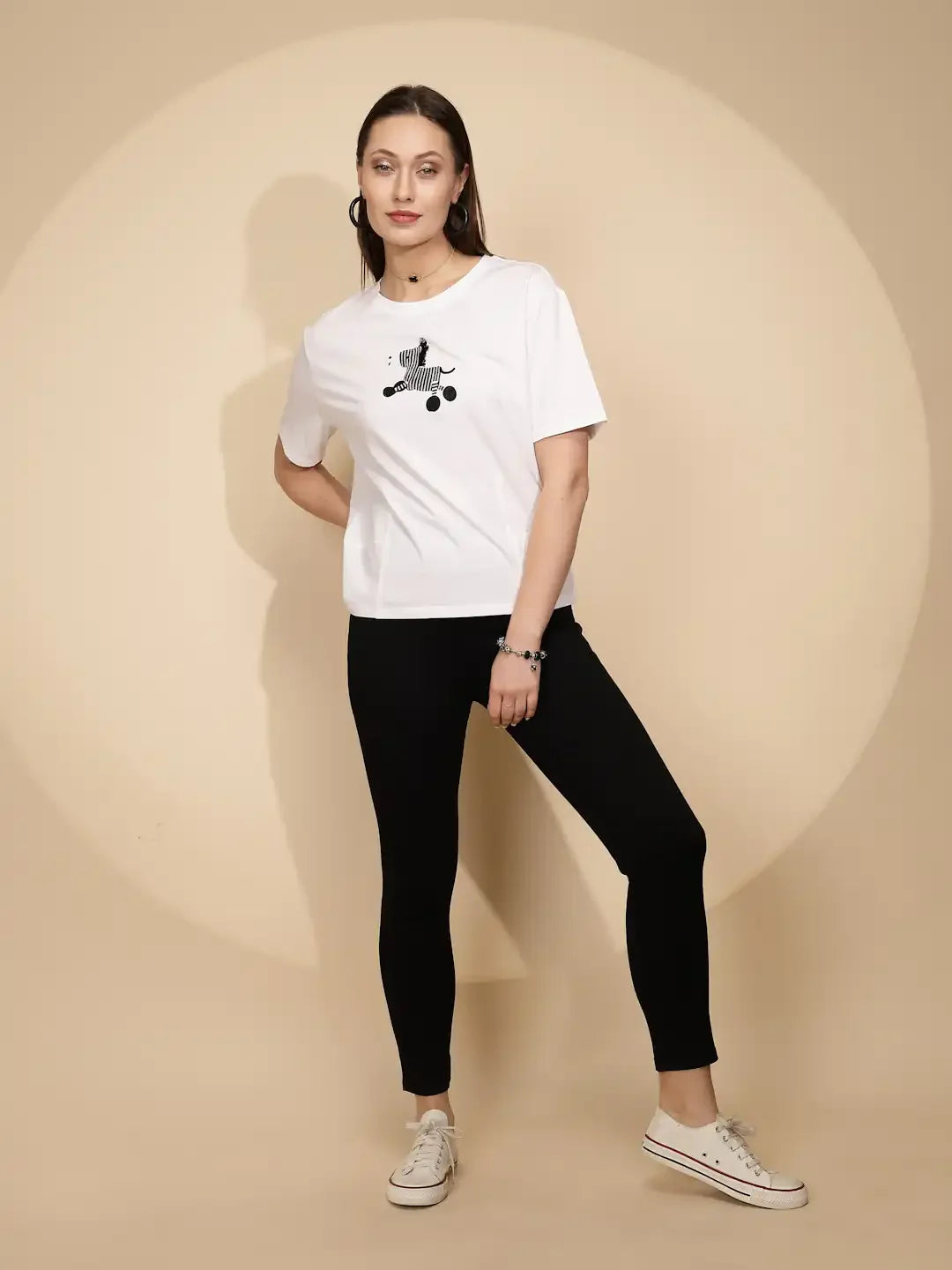 White Cotton Regular Fit Top - Global Republic