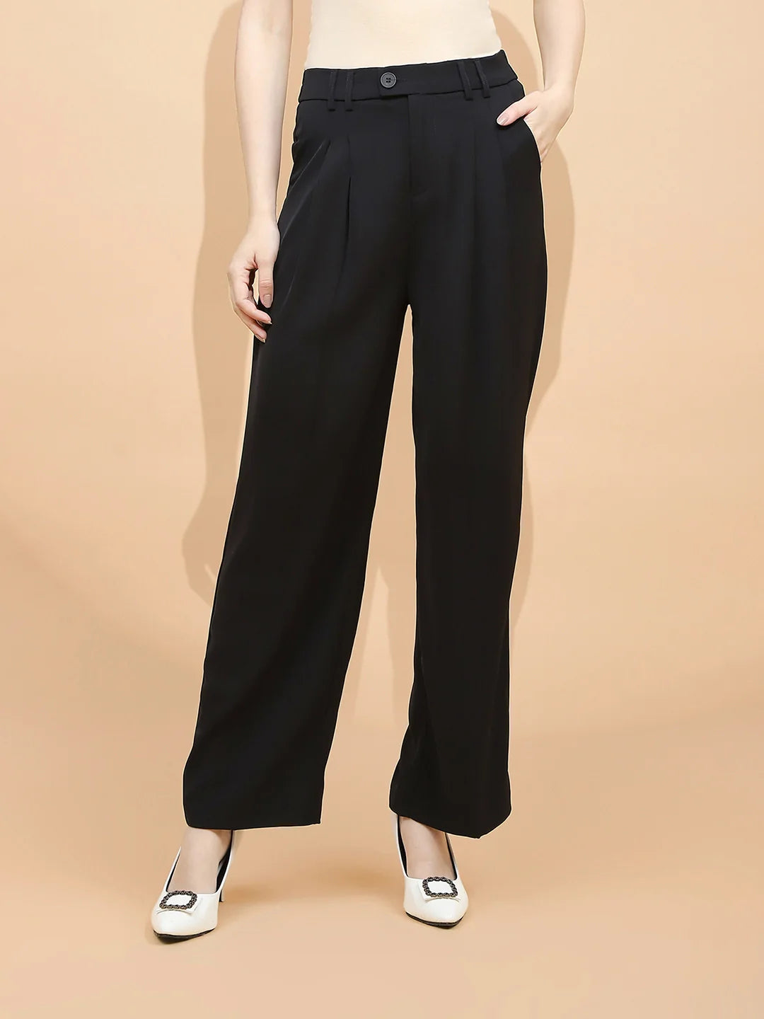 Black Loose Fit  Trouser - Global Republic