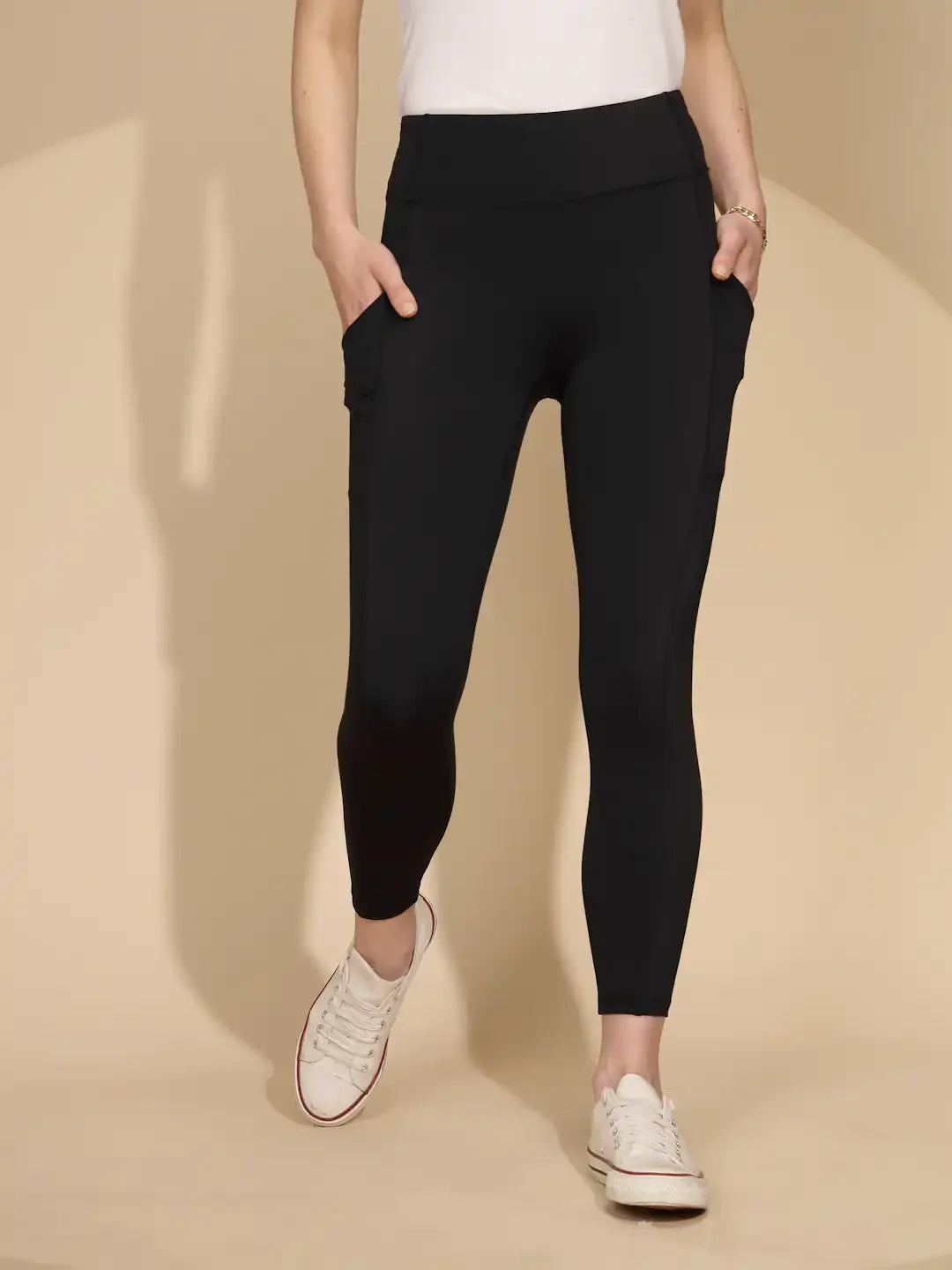 Black Polycotton Skinny Fit Legging For Women