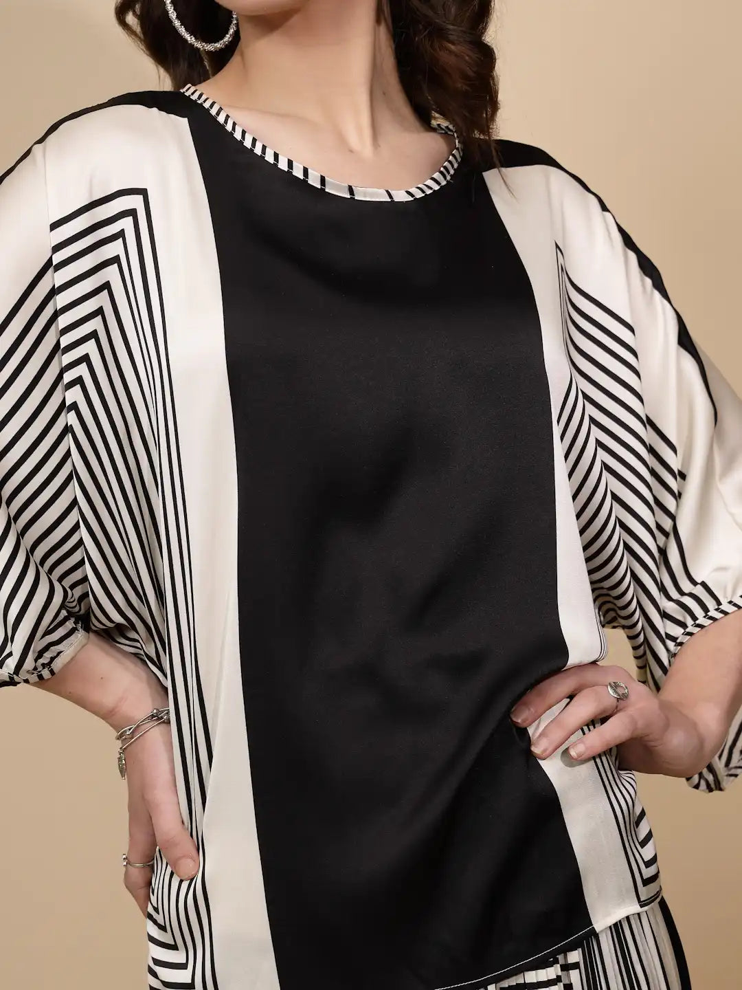 Black  Regular Fit Co-Ord Set For Women - Global Republic