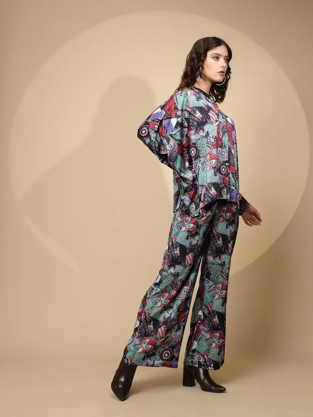 Multi Green  Regular Fit Co-ord Set For Women - Global Republic