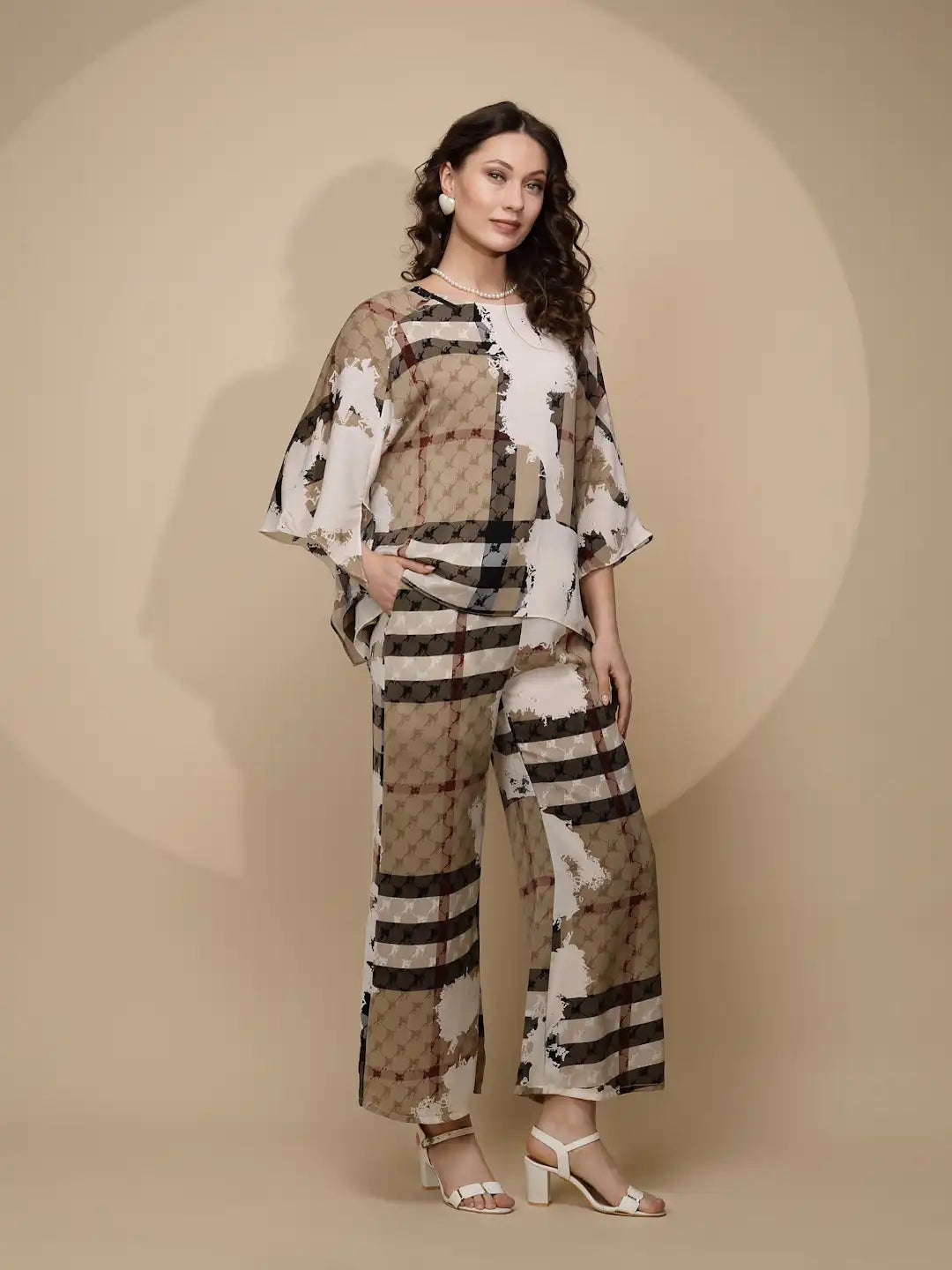 Khaki  Regular Fit Co-Ord Set - Global Republic