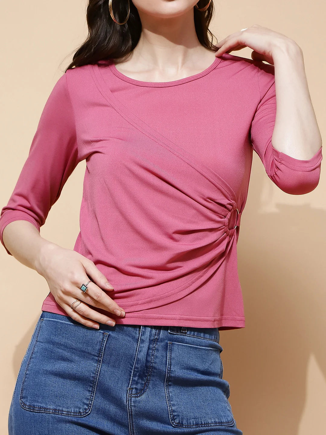 Pink  Regular Fit Top - Global Republic