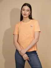Peach Cotton Blend Regular Fit Top