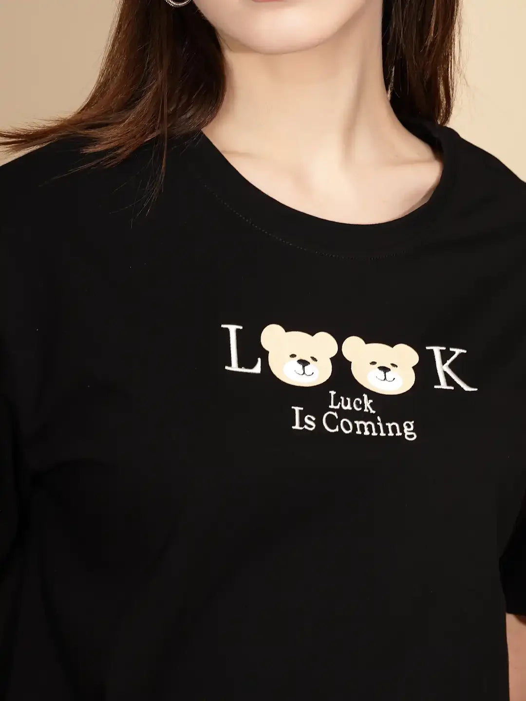 Black Cotton Blend Regular Fit Top - Global Republic