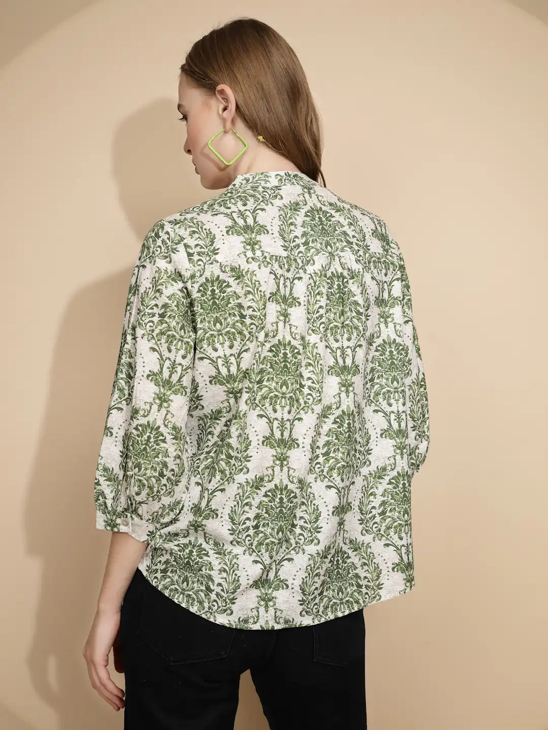 Green Printed Cotton Top