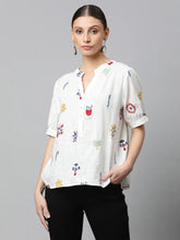 White Cotton Quirky Top