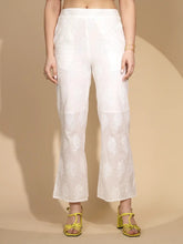 White Cotton Regular Fit Lower For Women