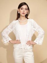 White Cotton Blend Shrug