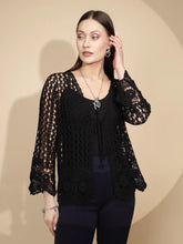 Black Cotton Blend Shrug