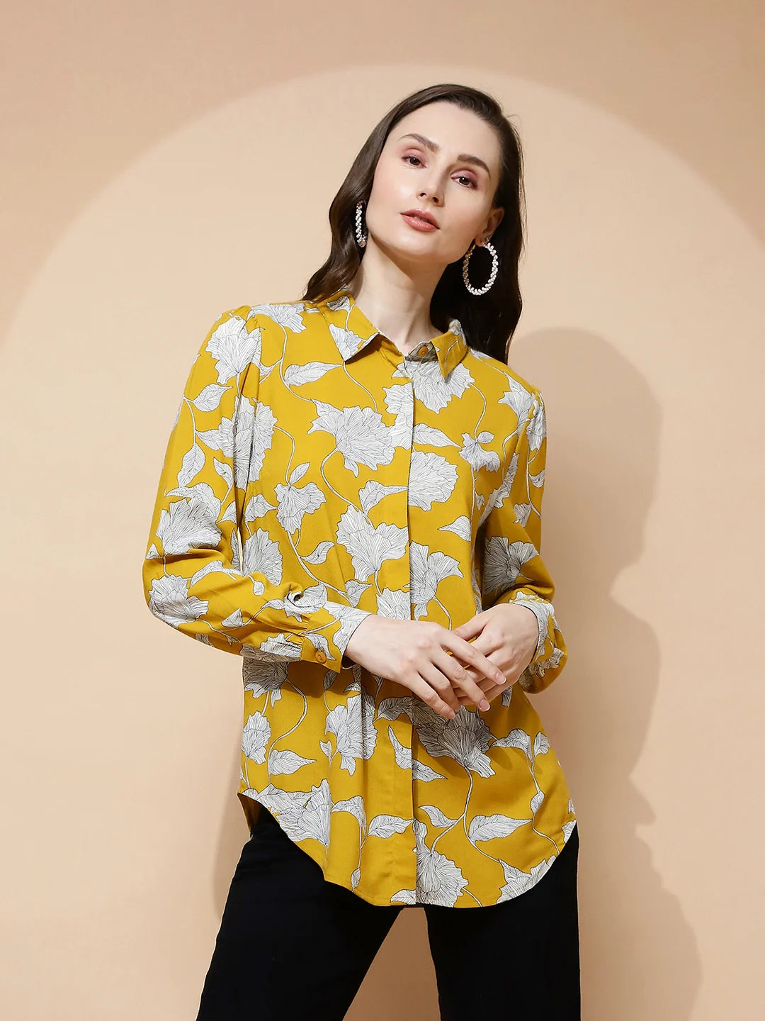 Mango Rayon Regular Fit Shirt For Women