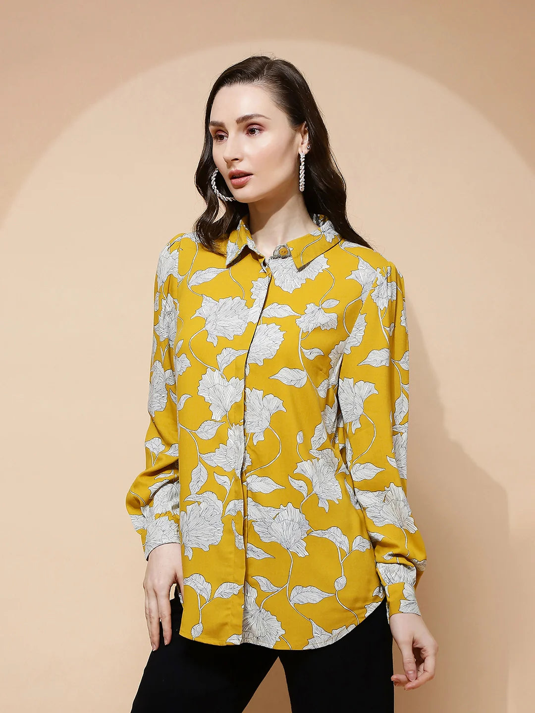 Mango Rayon Regular Fit Shirt For Women