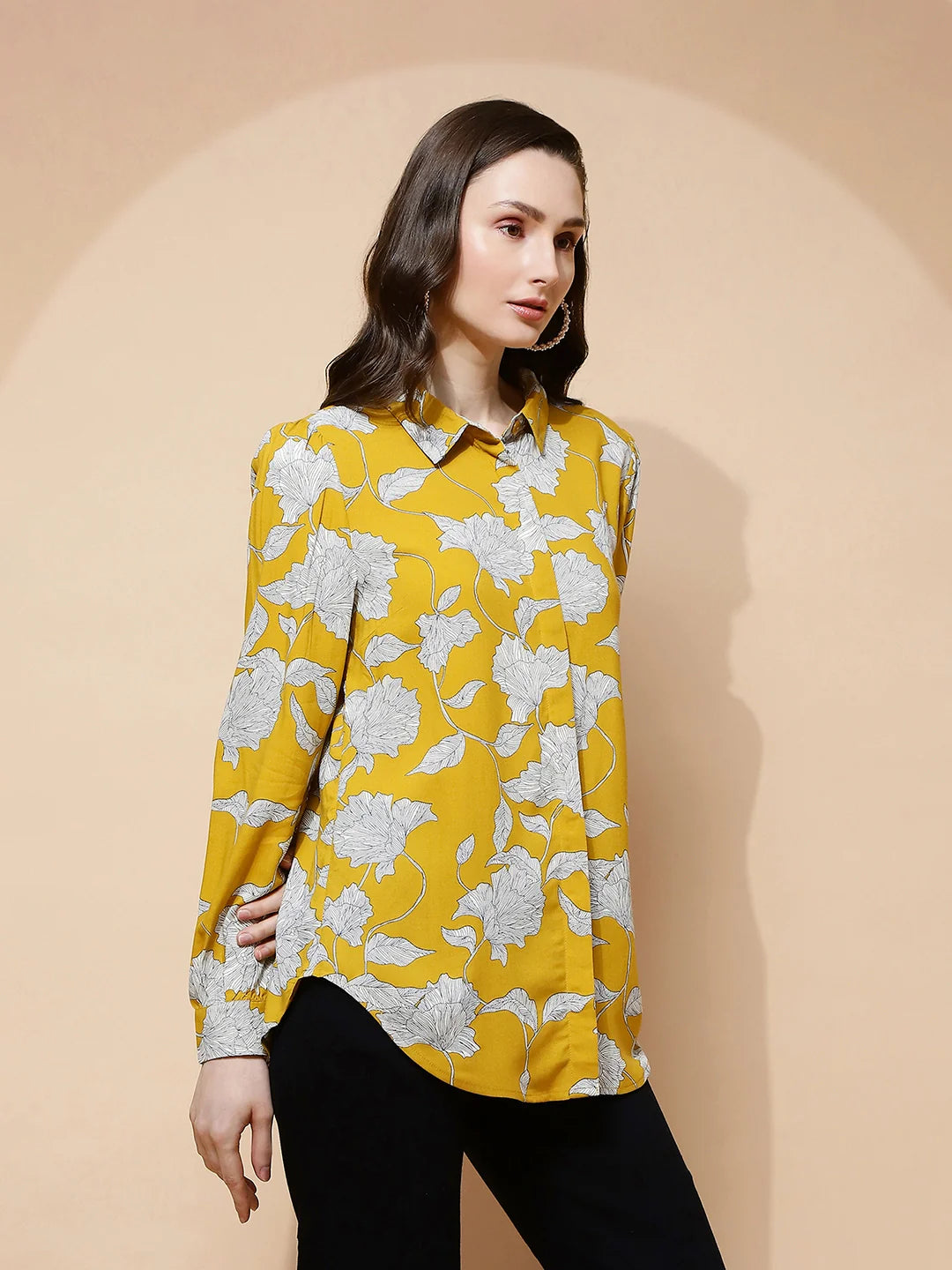 Mango Rayon Regular Fit Shirt For Women