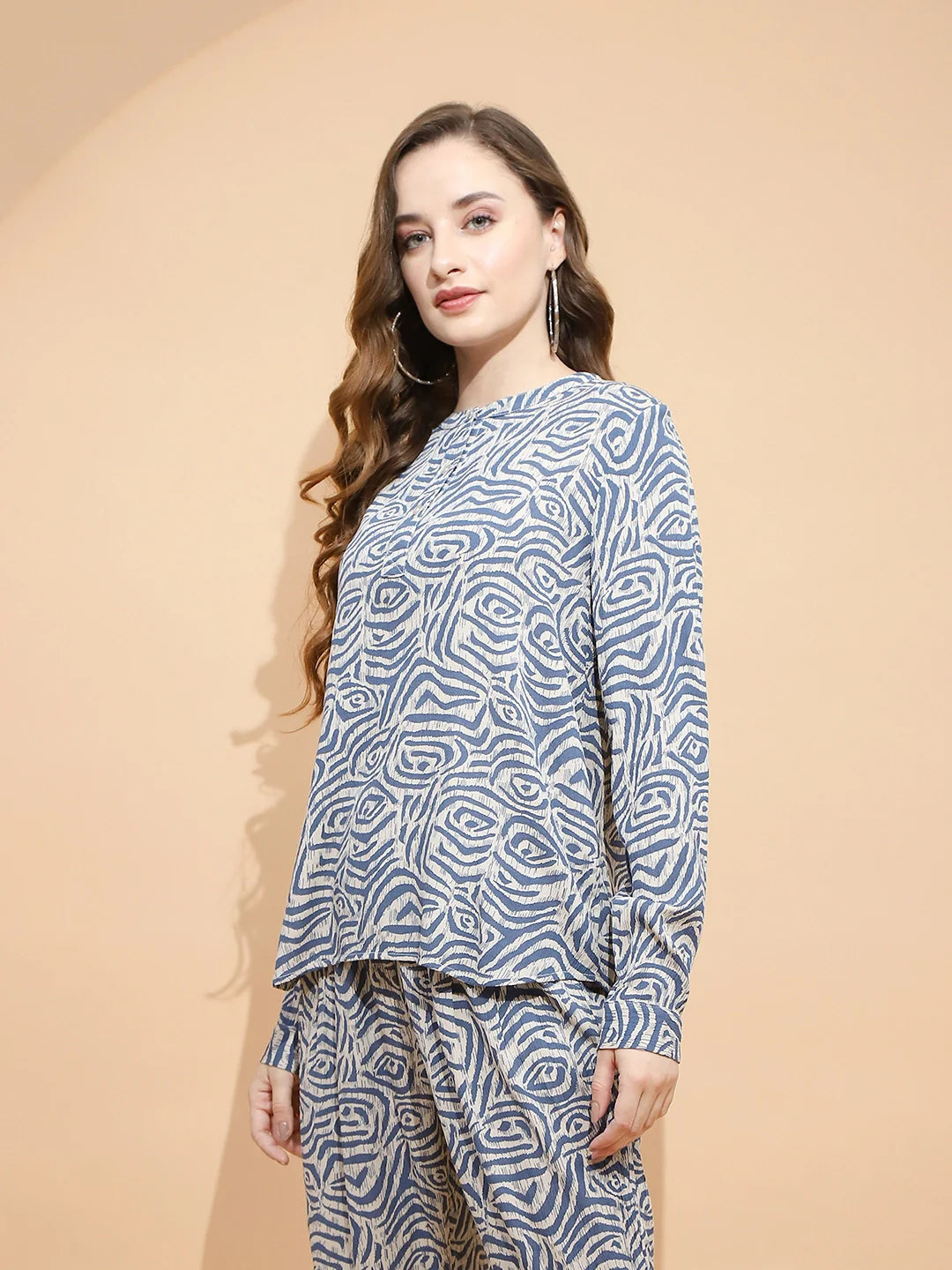 Beige Rayon Regular Fit Blouse For Women - Global Republic