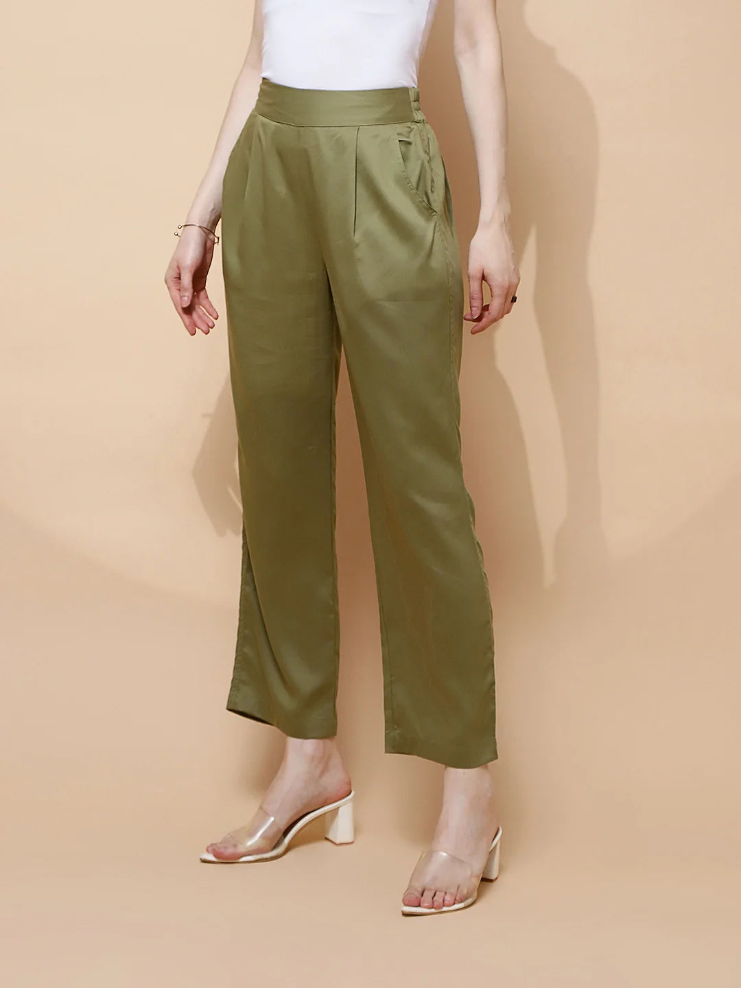 Avocado Rayon Regular Fit Lower For Women