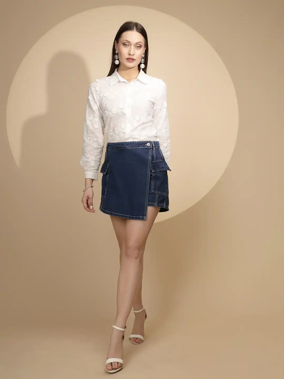 Blue Denim Regular Fit Shorts - Global Republic