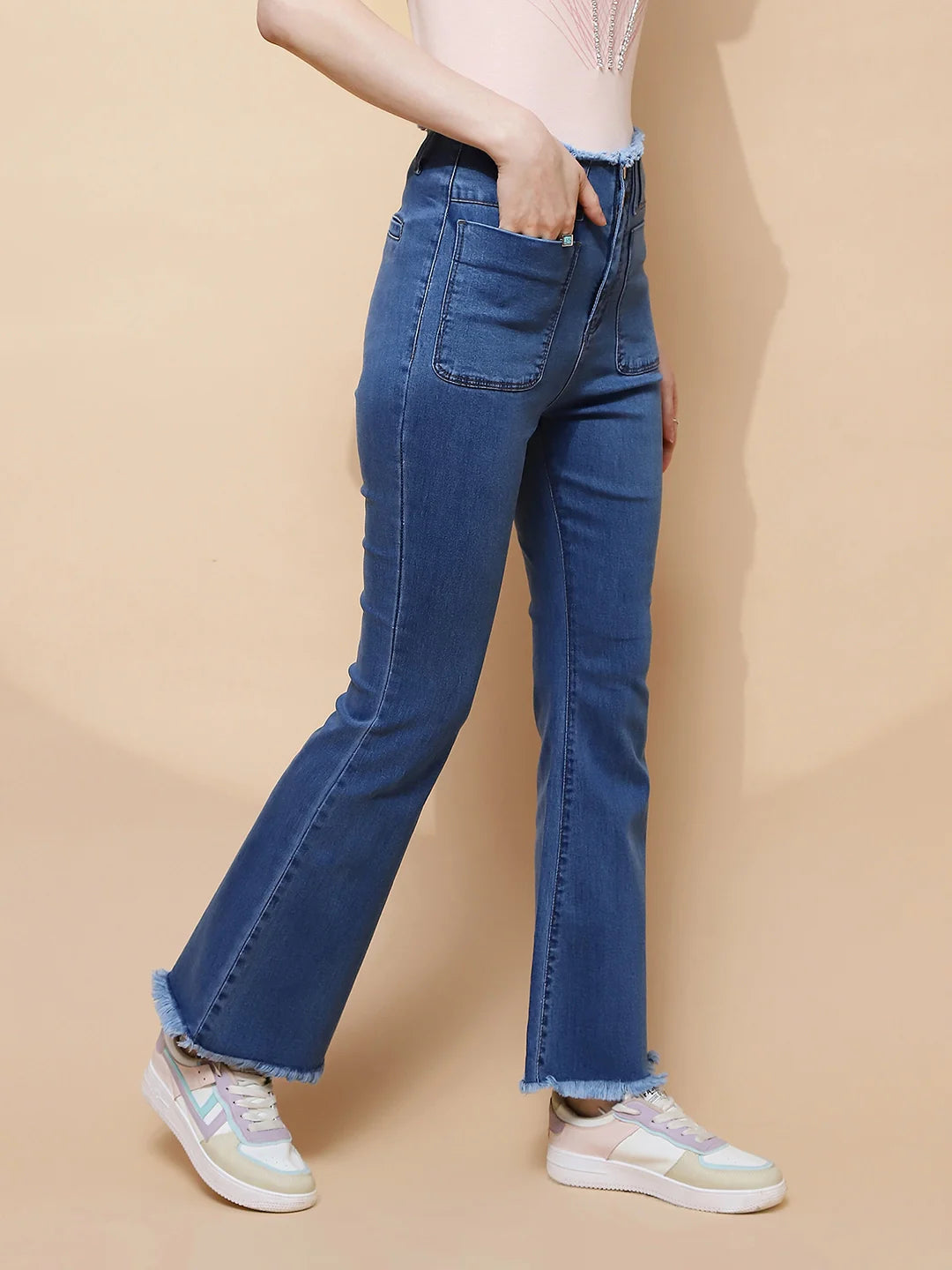 Blue Bootcut Slim Fit Jeans - Global Republic