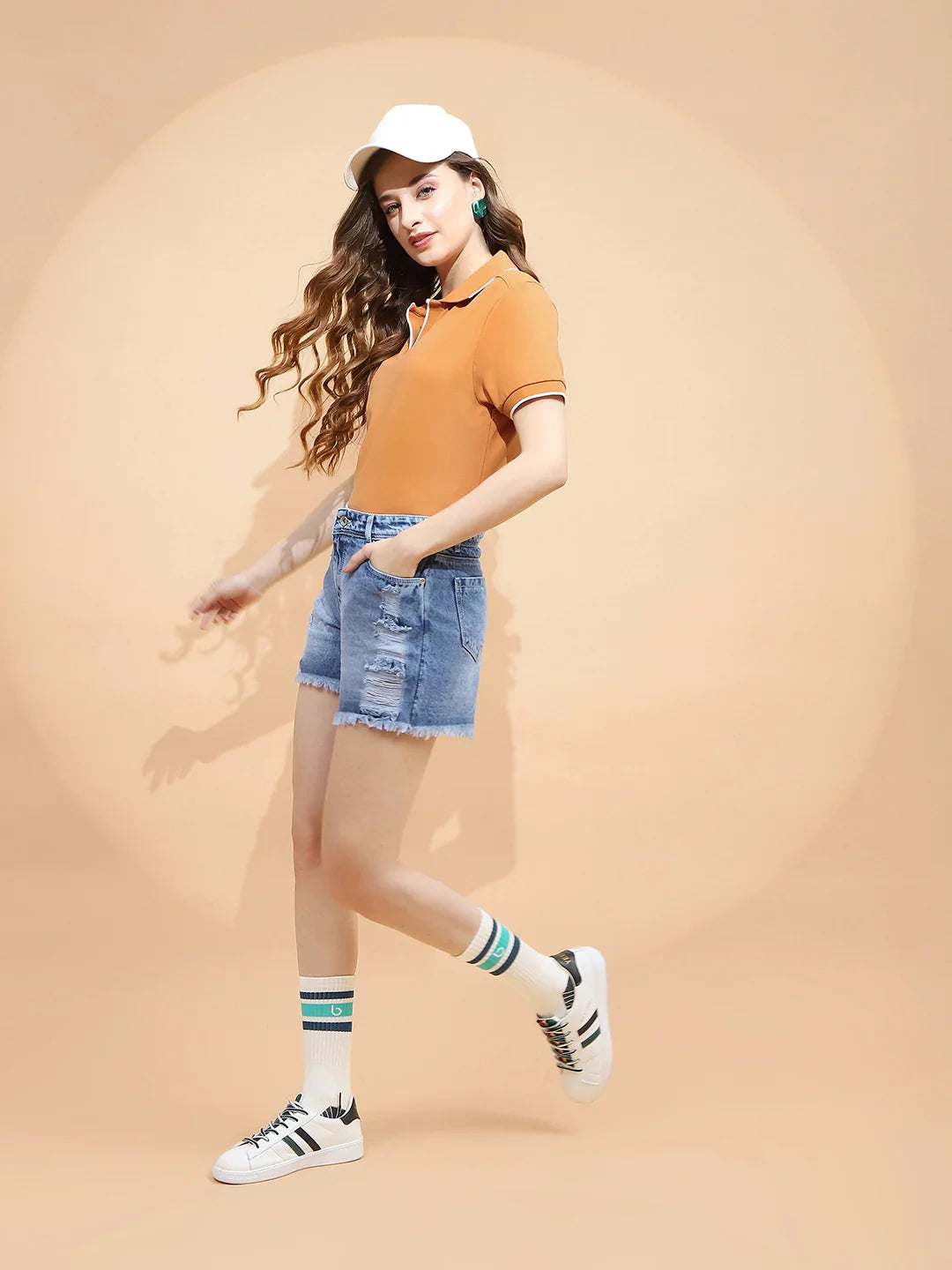 Dark Blue Cotton Regular Fit Shorts - Global Republic