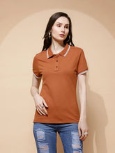 Brown Cotton Regular Fit T-Shirt