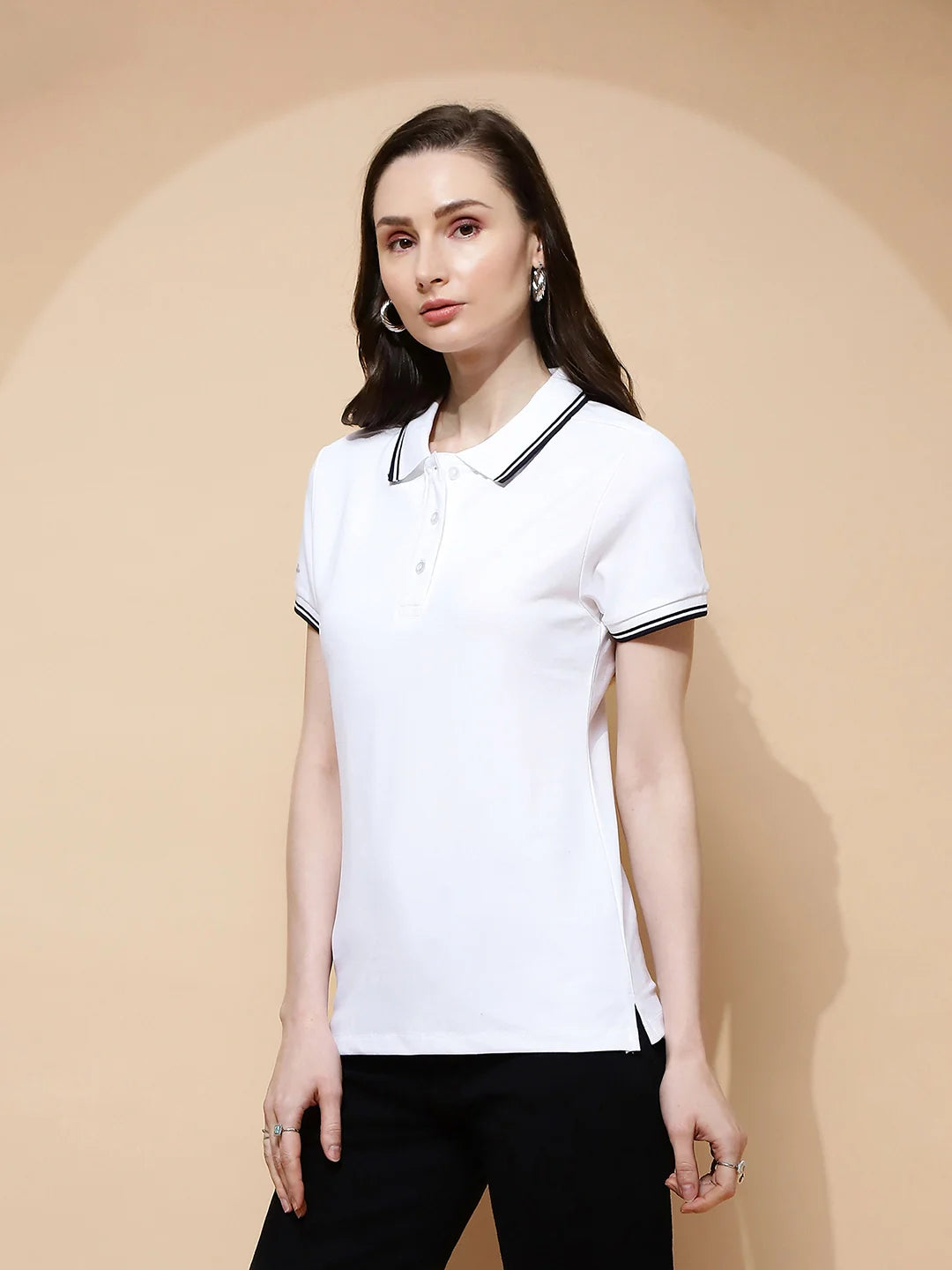 White Cotton Regular Fit T-Shirt