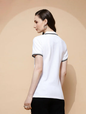 White Cotton Regular Fit T-Shirt