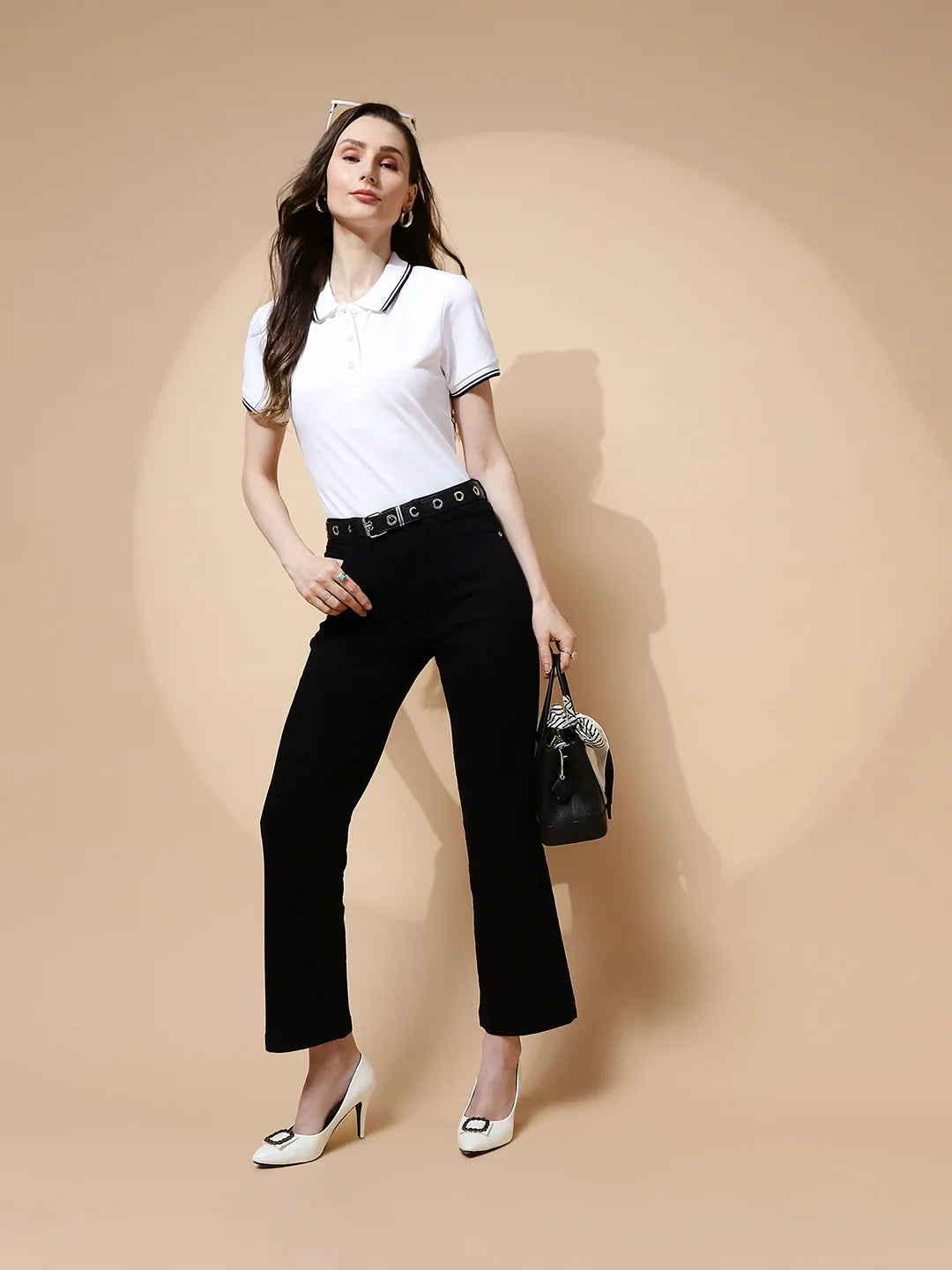 White Regular Fit Cotton T-Shirt - Global Republic