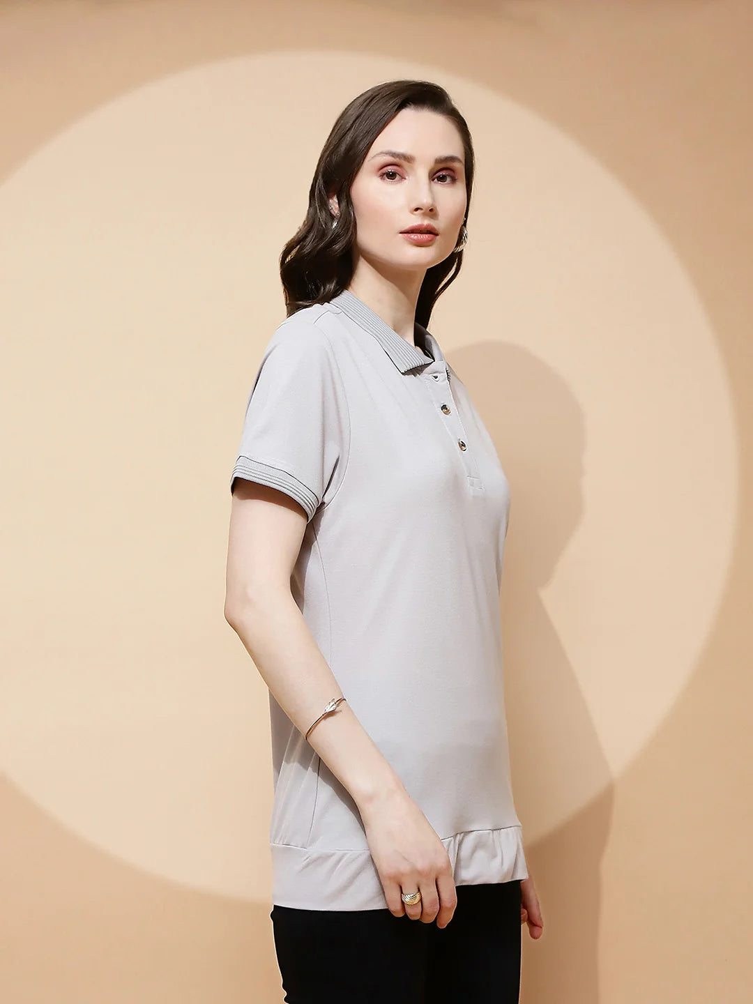 Grey Rayon Blend T-Shirt