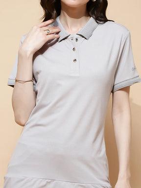 Grey Rayon Blend T-Shirt