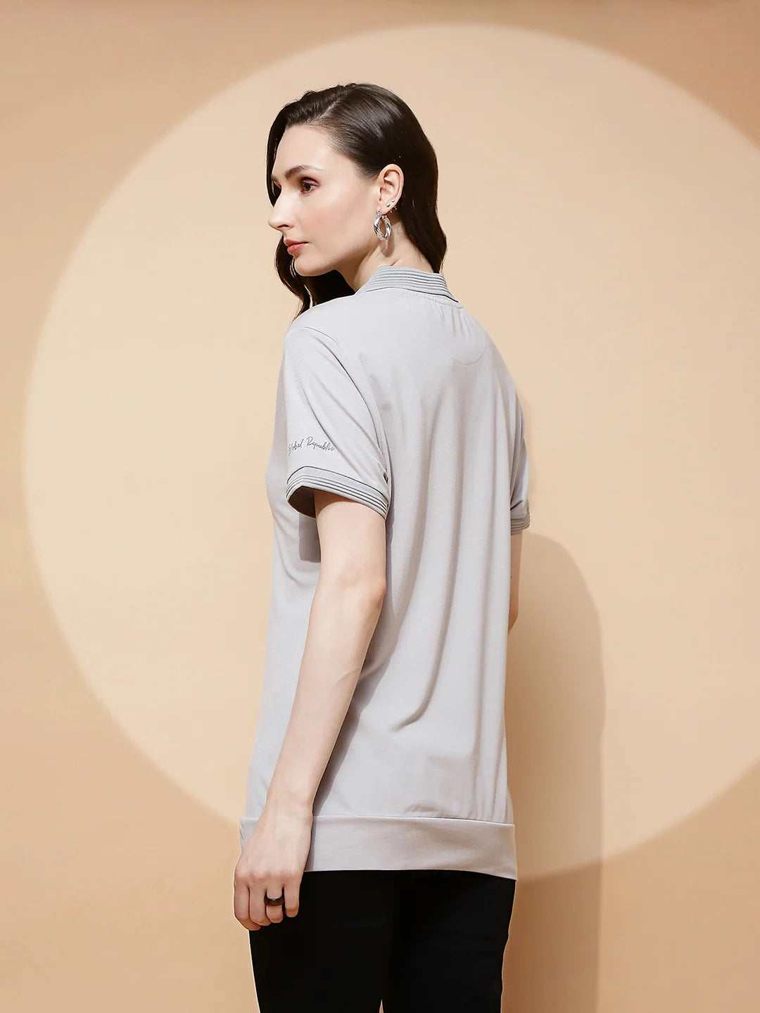 Grey Rayon Blend T-Shirt