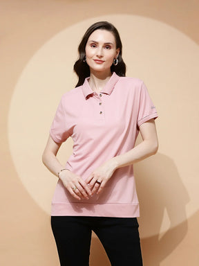 Peach Rayon Blend T-Shirt