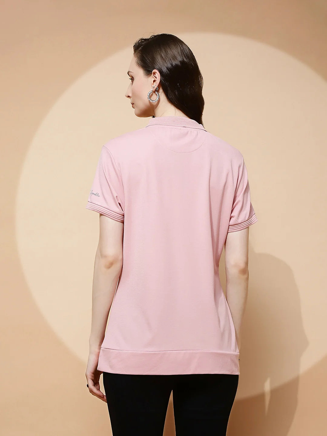 Peach Rayon Blend T-Shirt