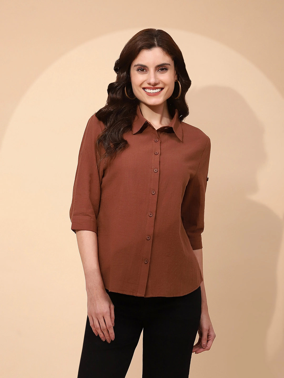 Mocha Cotton Formal Shirt