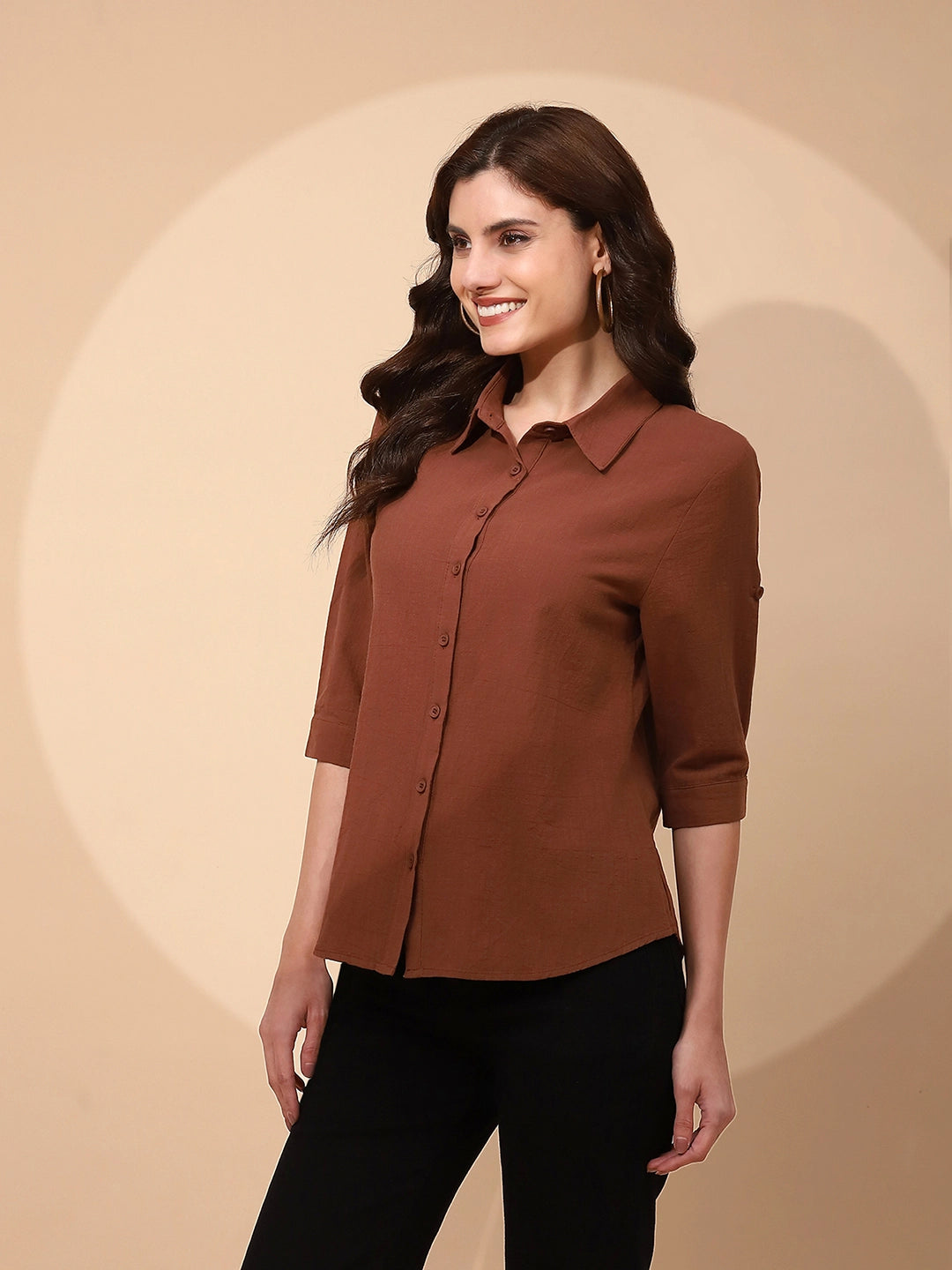 Mocha Cotton Formal Shirt