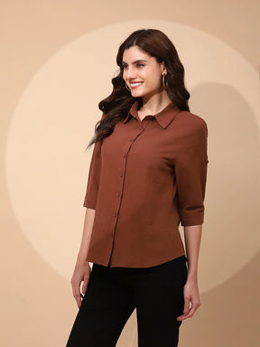 Mocha Cotton Formal Shirt