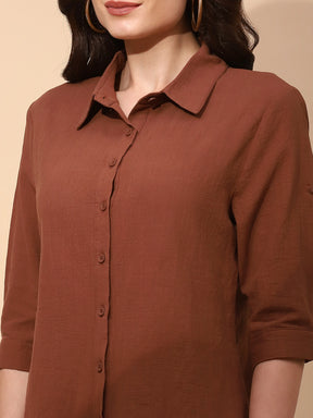 Mocha Cotton Formal Shirt