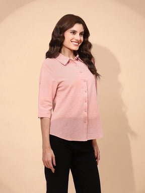 Pink Cotton Formal Shirt