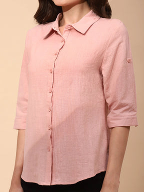Pink Cotton Formal Shirt