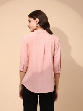 Pink Cotton Formal Shirt