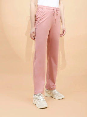 Blush Pink Cotton Blend Regular Fit Lower For Women