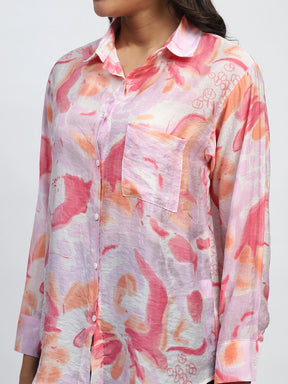 Watercolor Floral Rayon Blend Shirt