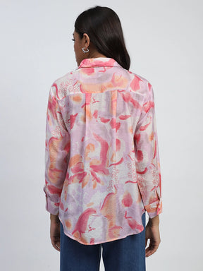 Watercolor Floral Rayon Blend Shirt