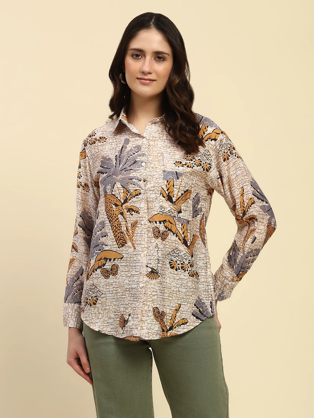 Tropical Print Rayon Blend Shirt - Global Republic