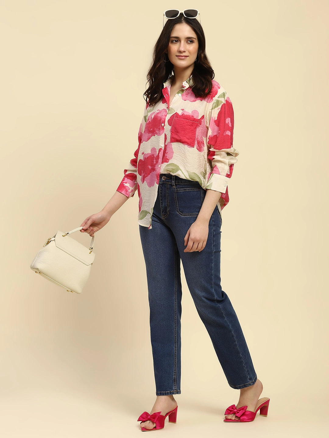 Watercolor Floral Rayon Blend Shirt