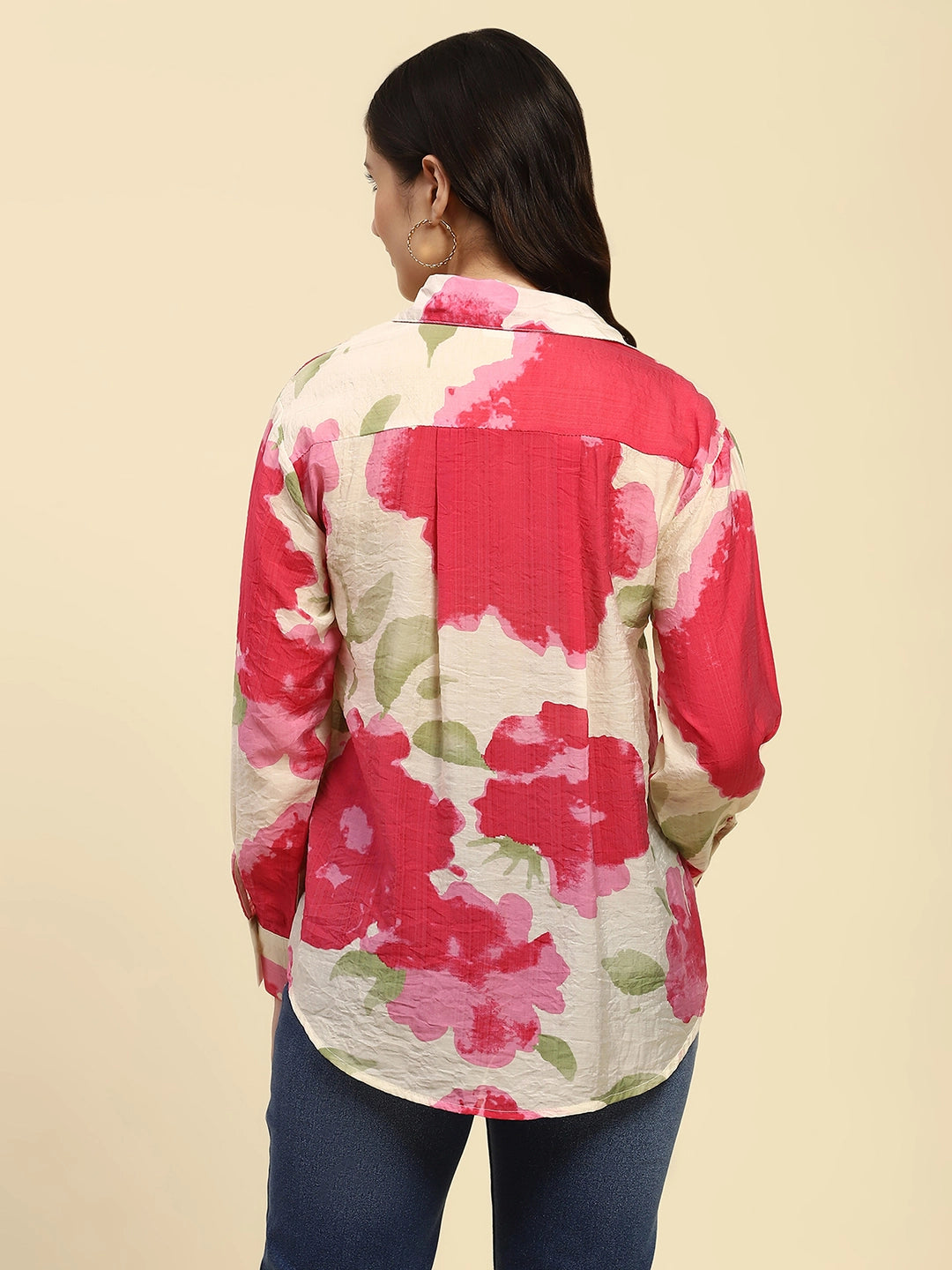 Watercolor Floral Rayon Blend Shirt - Global Republic
