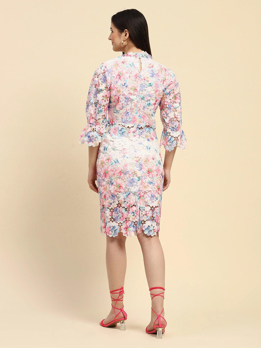 Multicolor Floral Lace Co-ord Set - Global Republic
