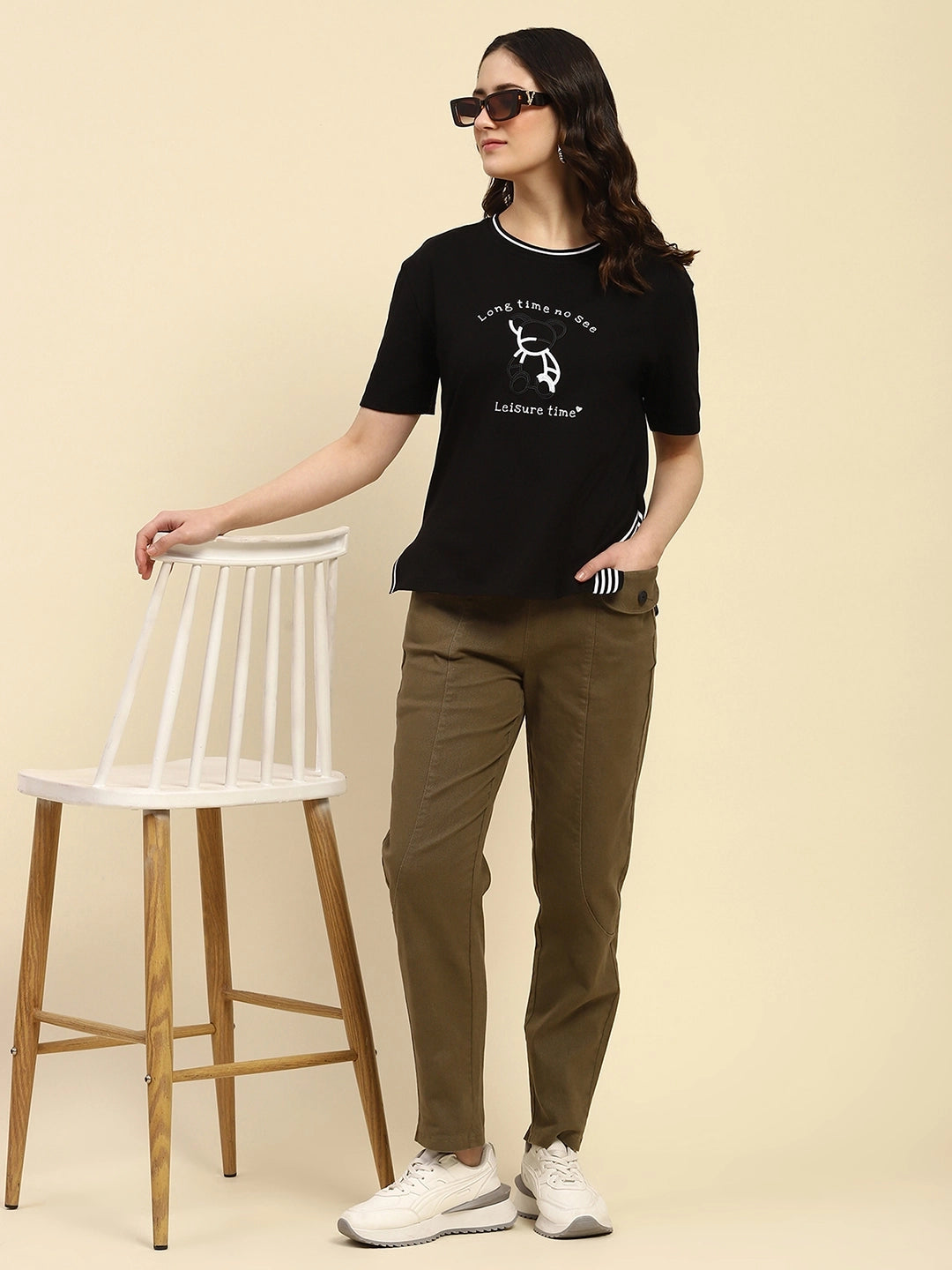 Black Embroidered Cotton Top