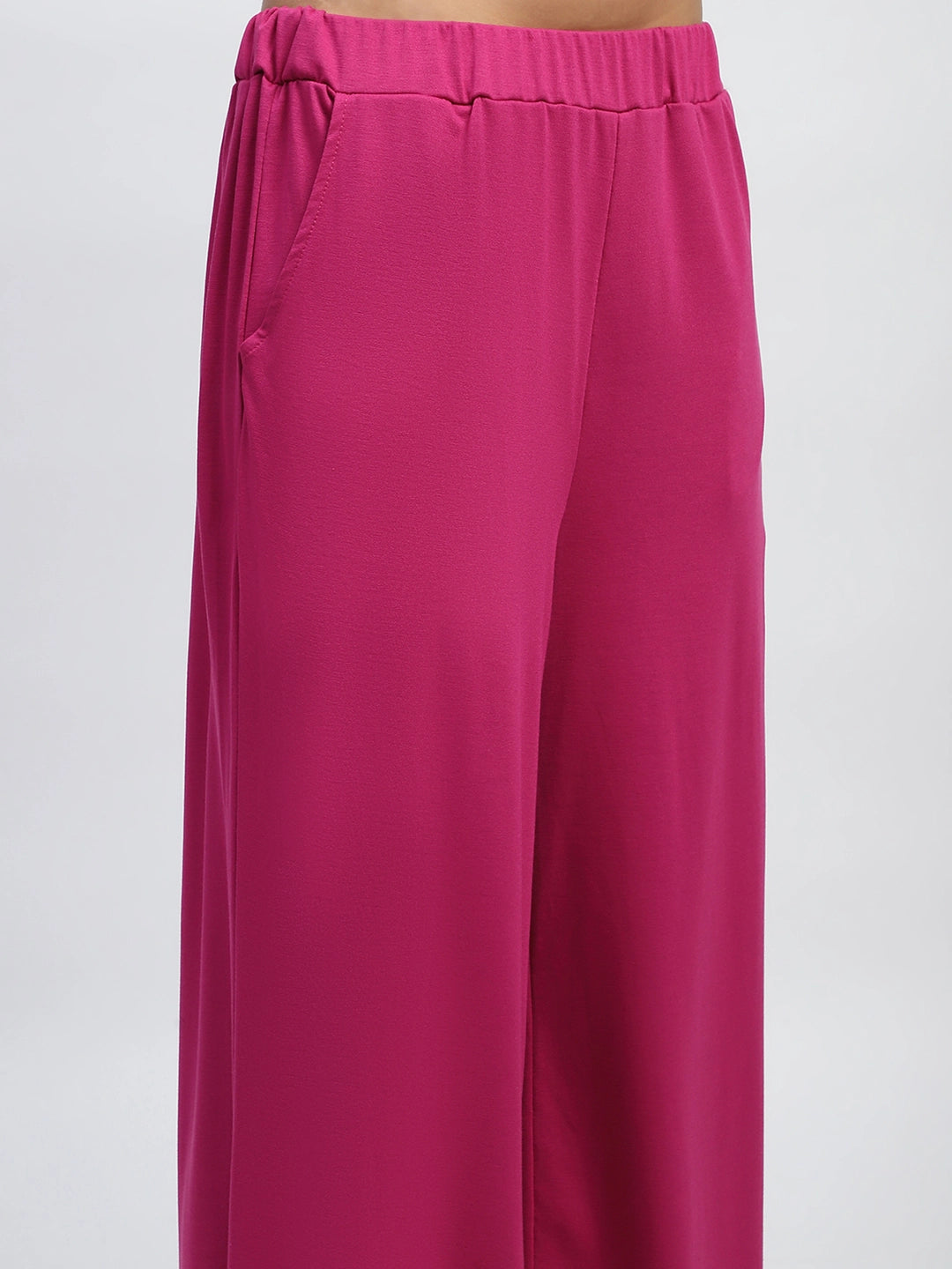 Pink Embroidered Solid Loungewear