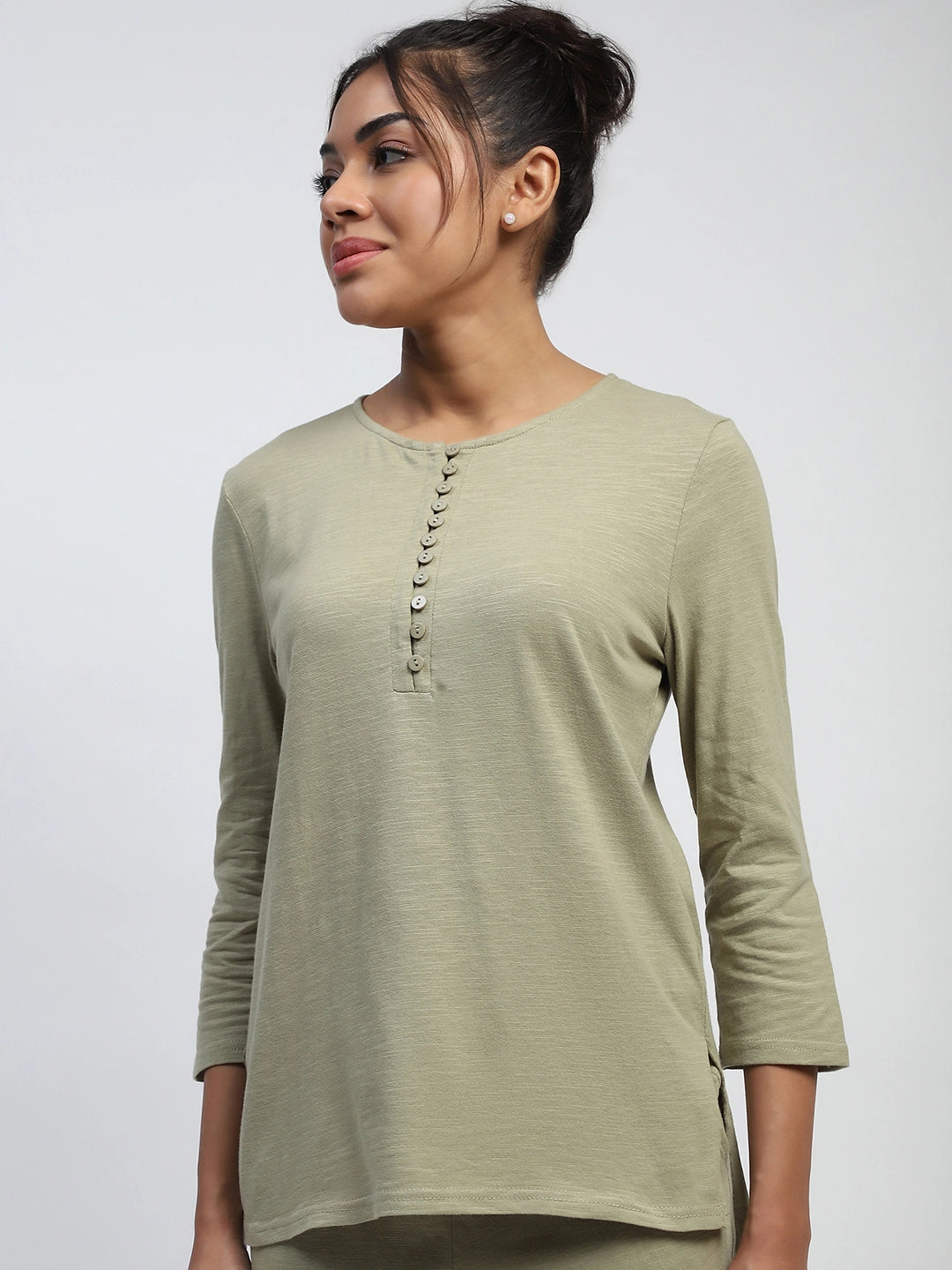 Green Solid cotton Lounge Wear - Global Republic