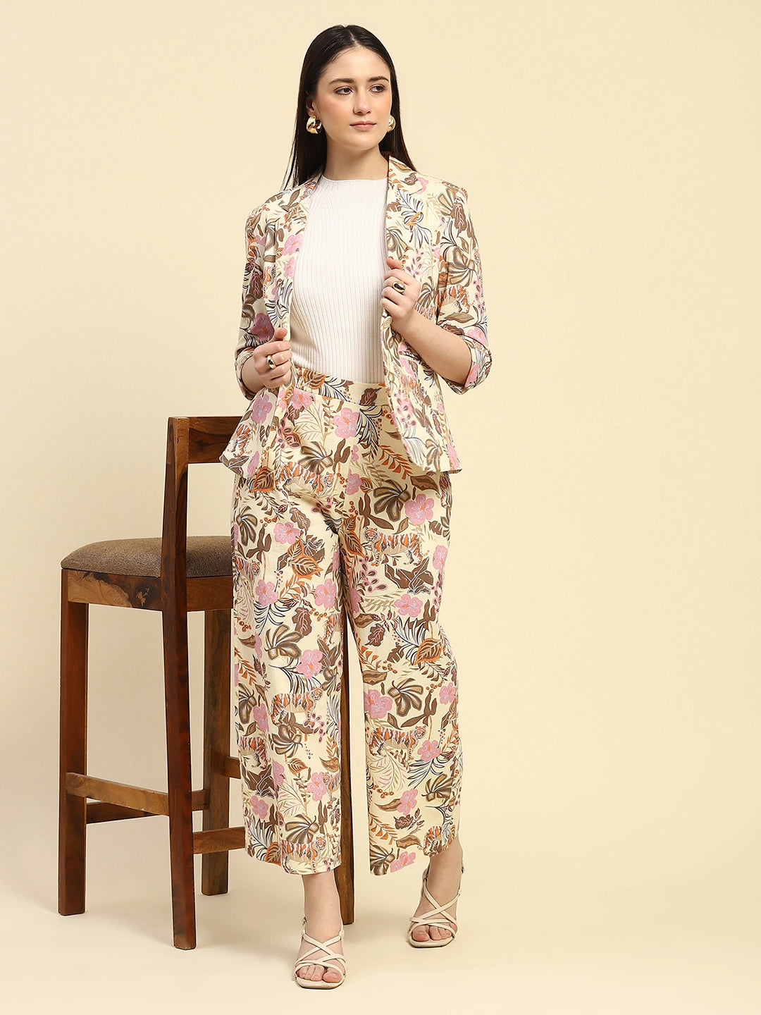 Multi Pastel Tropical Cotton Coat
